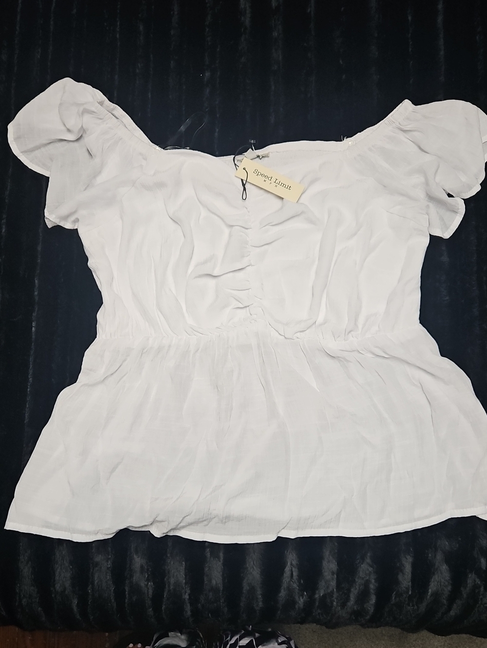 White Puff Sleeve Women's Top